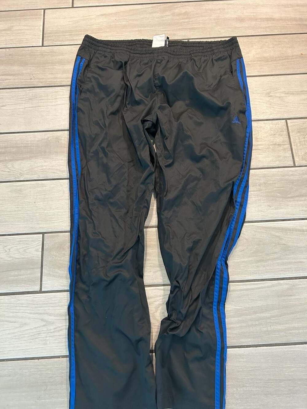 Adidas Climalite Black and Blue 3-Stripe Track Pants